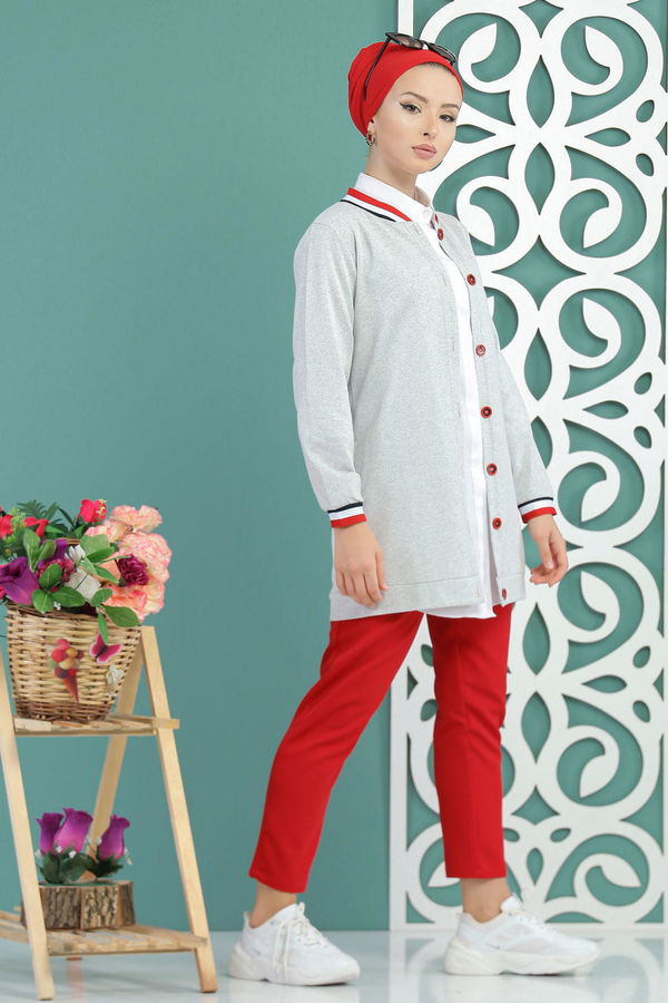 Ceket Siyah  Gri - 7653 GRİ