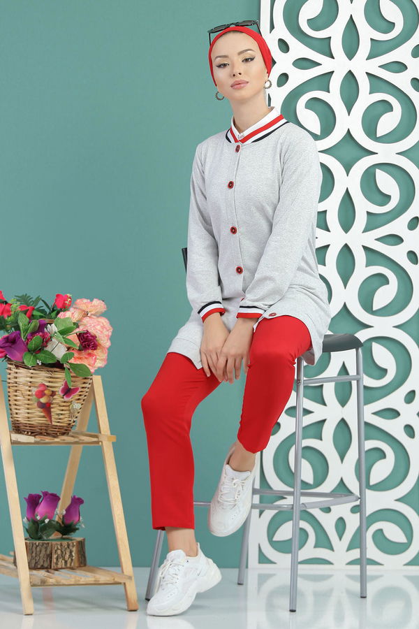 Ceket Siyah  Gri - 7653 GRİ