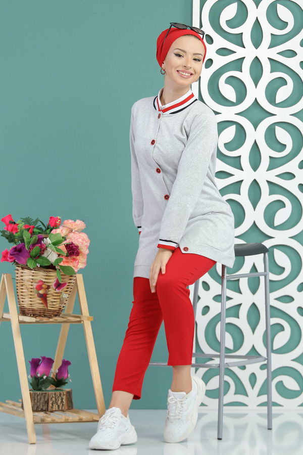 Ceket Siyah  Gri - 7653 GRİ