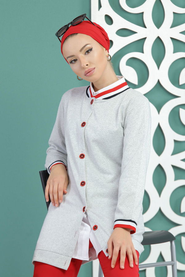 Ceket Siyah  Gri - 7653 GRİ