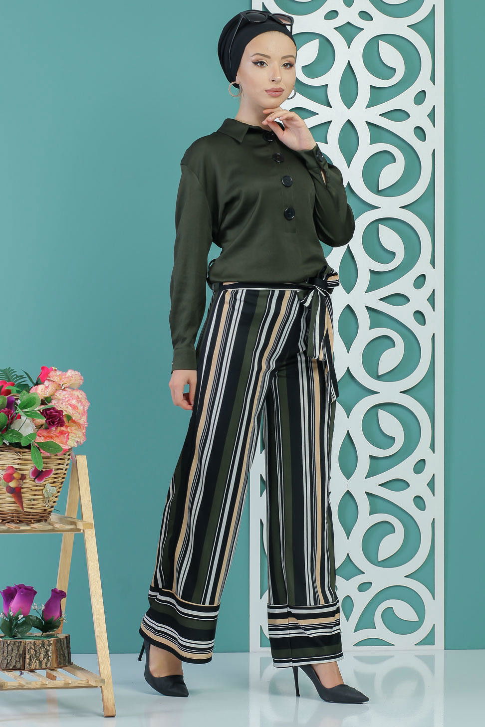 Kuşaklı Pantolon Haki - 02 1234 Haki - 1234 HAKİ