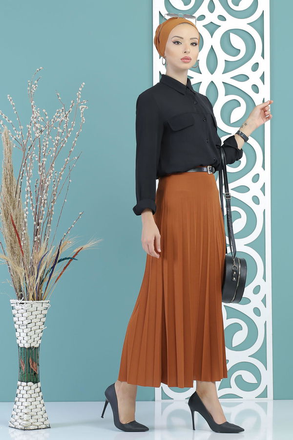Pliseli Etek Taba - 02 7670 Taba - 7670 TABA