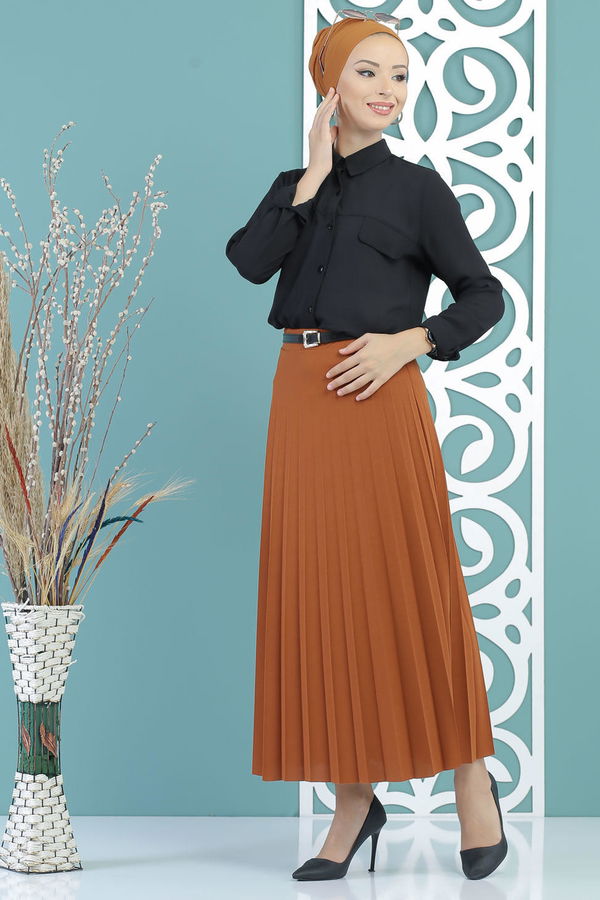 Pliseli Etek Taba - 02 7670 Taba - 7670 TABA