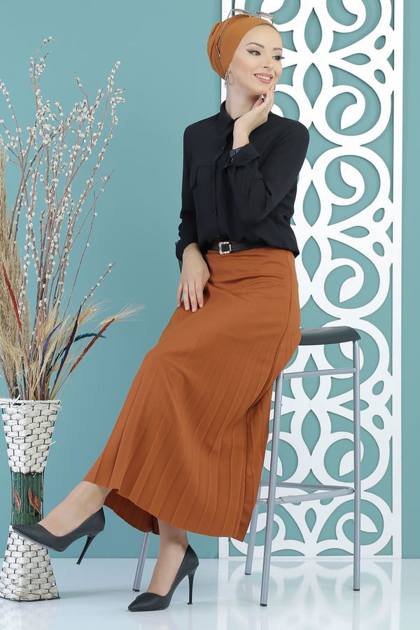 Pliseli Etek Taba - 02 7670 Taba - 7670 TABA