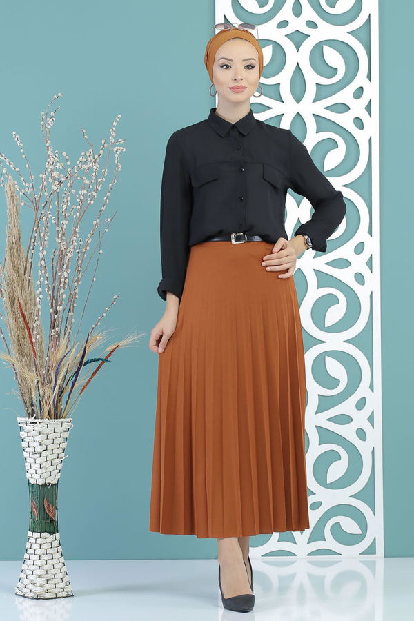 Pliseli Etek Taba - 02 7670 Taba - 7670 TABA