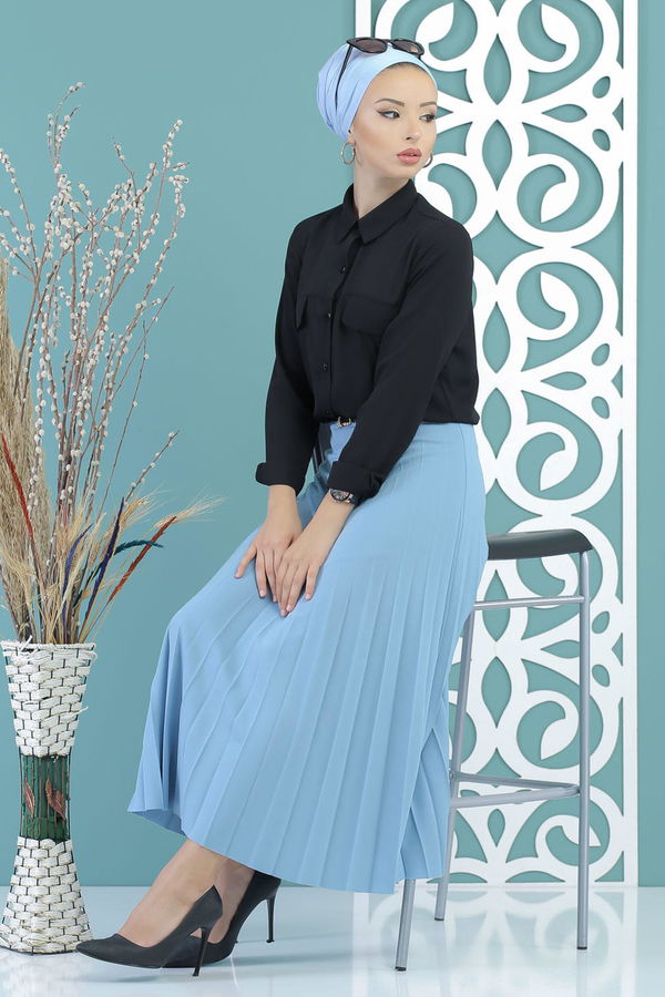 Pliseli Etek Bebe Mavi - 02 7670 Mavi - 7670