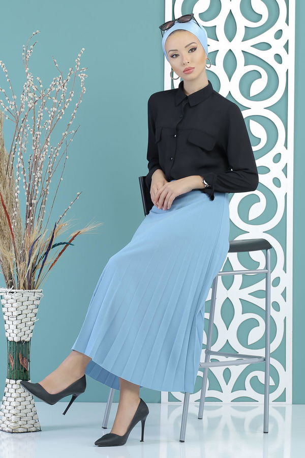 Pliseli Etek Bebe Mavi - 02 7670 Mavi - 7670
