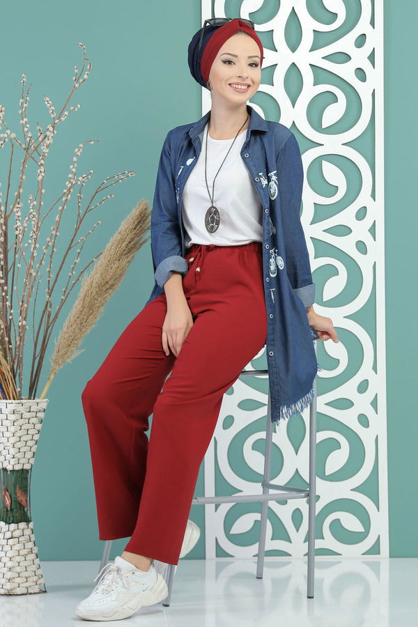 Bol Pantolon Bordo - 02 7679 Bordo - 7679 BORDO