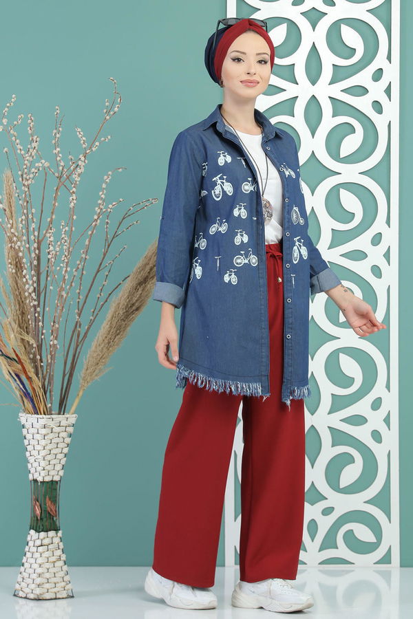 Bol Pantolon Bordo - 02 7679 Bordo - 7679 BORDO