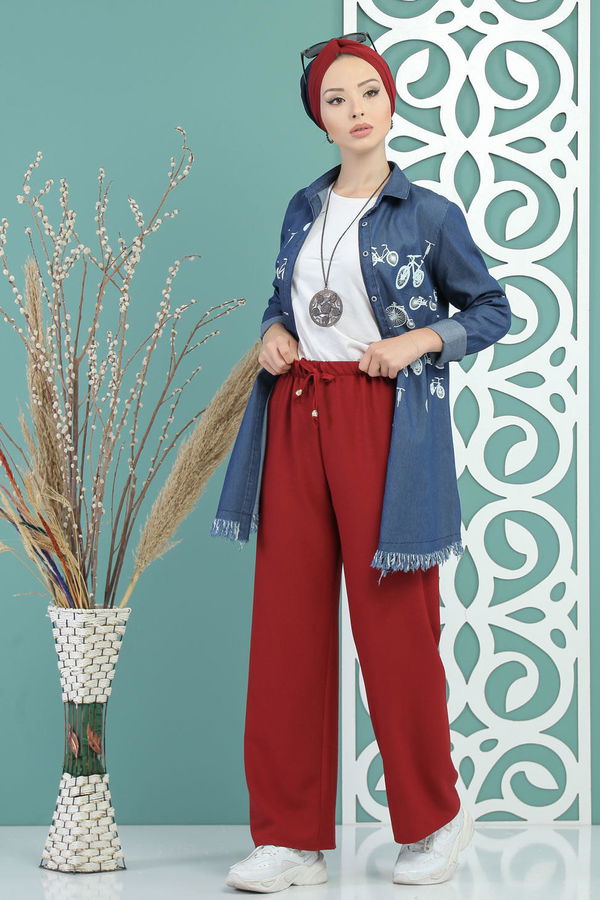 Bol Pantolon Bordo - 02 7679 Bordo - 7679 BORDO