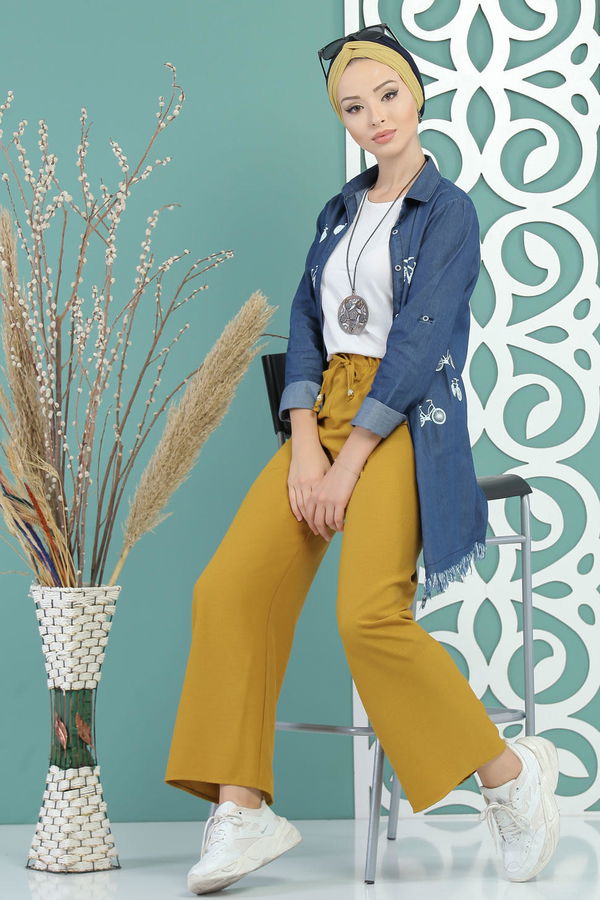Bol Pantolon Hardal - 02 7679 Sarı - 7679 Sarı
