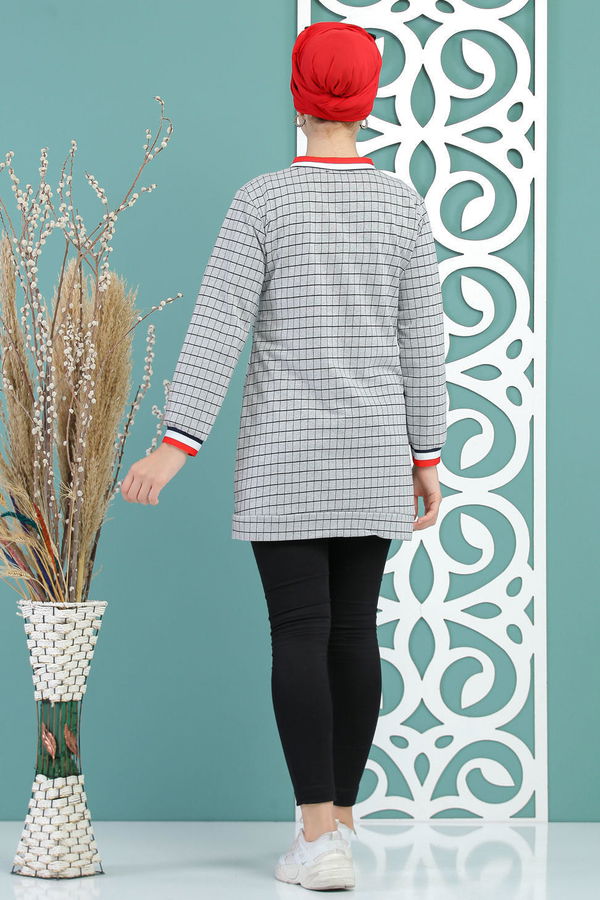 Karelı Ceket Gri - 02 7708 Gri - 7708