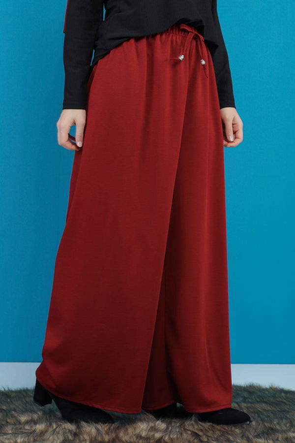 Petek Bol Paça Pantolon Bordo - 02 7669 Bordo - 7669