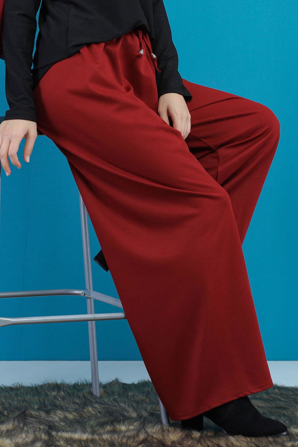 Petek Bol Paça Pantolon Bordo - 02 7669 Bordo - 7669