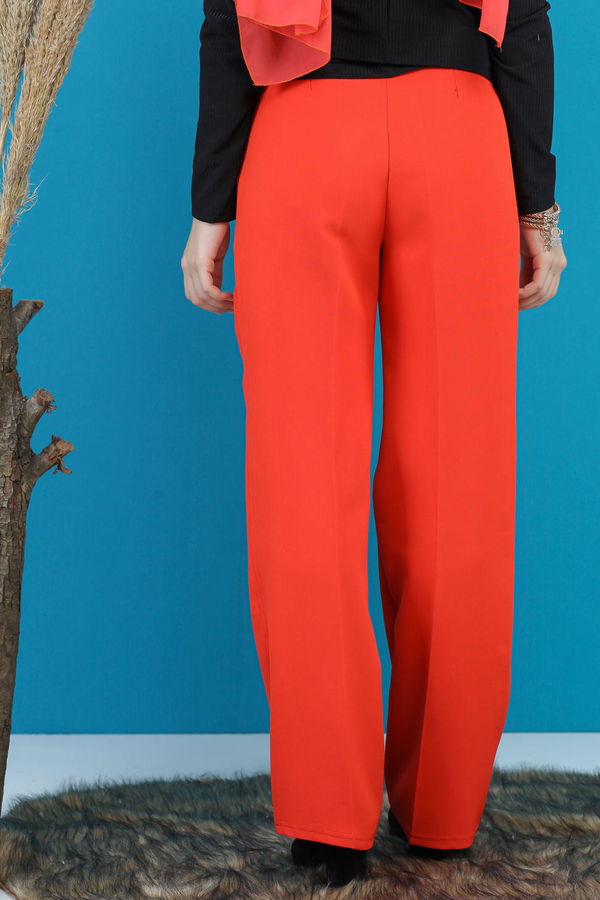 Kuşaklı Bol Pantalon Kırmızı - 7739 Kırmızı - 7739