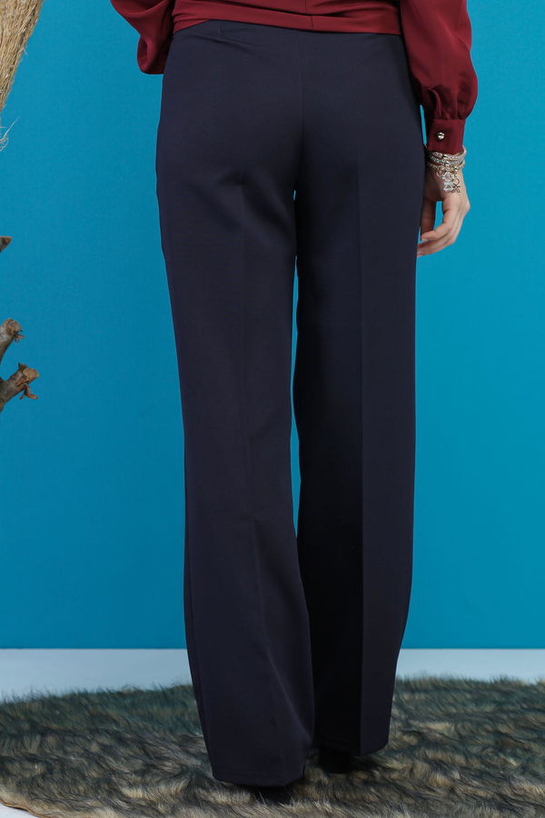 Kuşaklı Bol Pantalon Lacivert - 7739 Lacivert - 7739