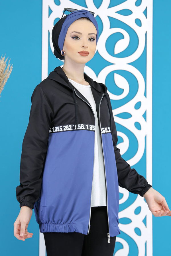 Yagmurluk Ceket Saks - 7807 Mavi - 7807 MAVİ