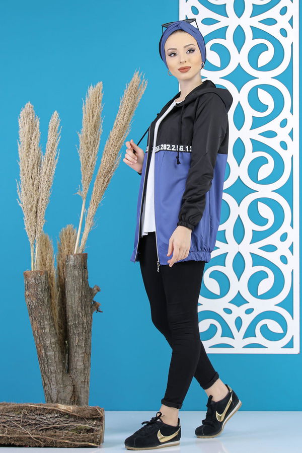 Yagmurluk Ceket Saks - 7807 Mavi - 7807 MAVİ