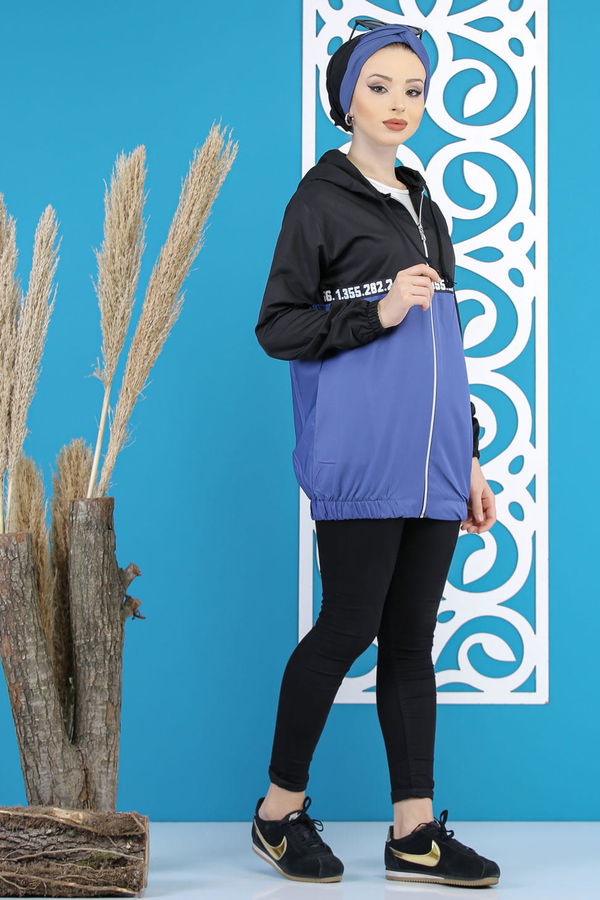Yagmurluk Ceket Saks - 7807 Mavi - 7807 MAVİ