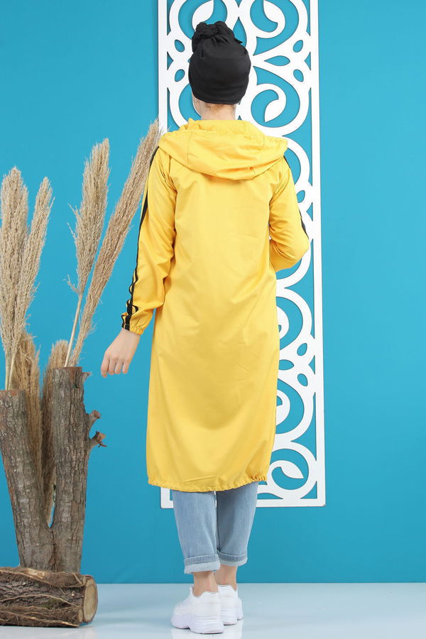 Şeritli Yagmurluk Siyah Sarı - 7833 Sarı