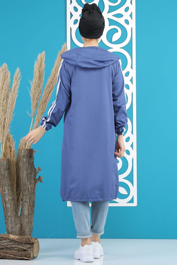 Şeritli Yagmurluk Siyah Mavi - 7833 MAVİ