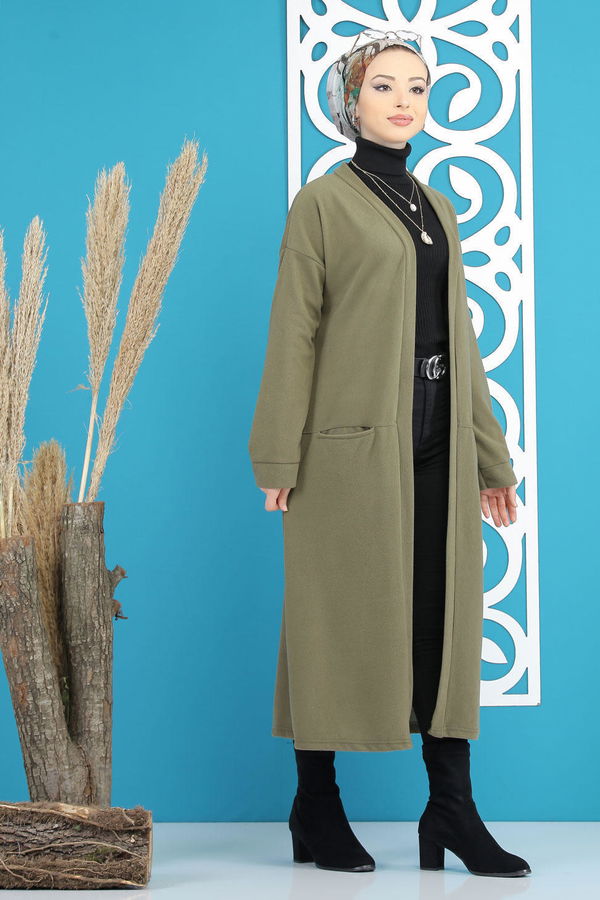 Hırka Siyah  Haki - 7844 HAKİ