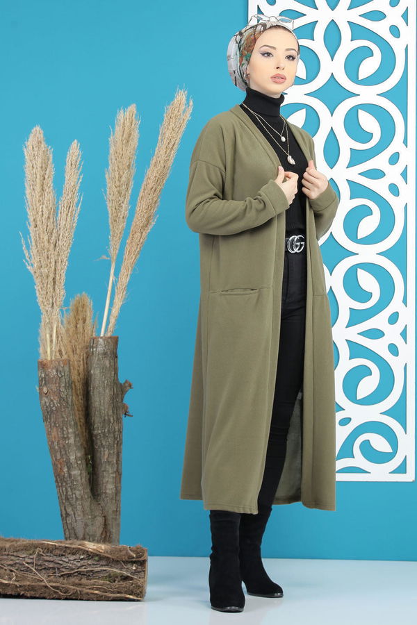 Hırka Siyah  Haki - 7844 HAKİ