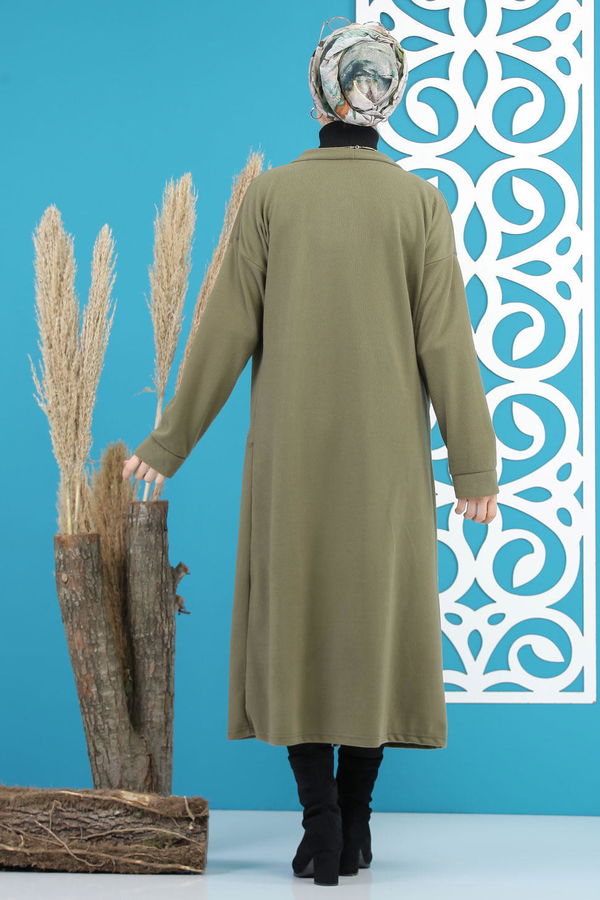 Hırka Siyah  Haki - 7844 HAKİ