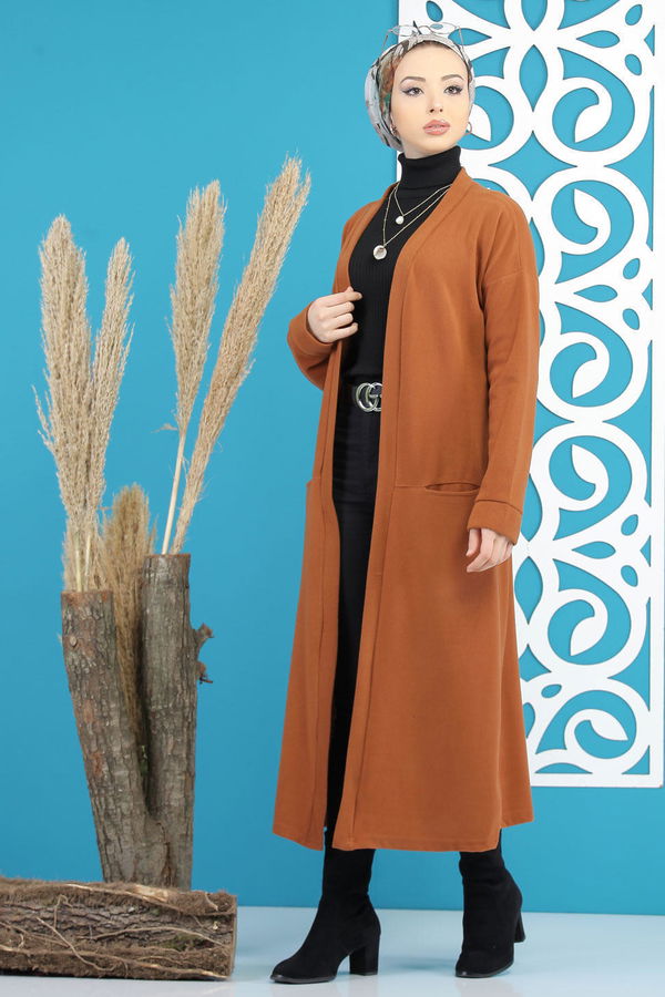 Hırka Siyah  Taba - 7844 TABA