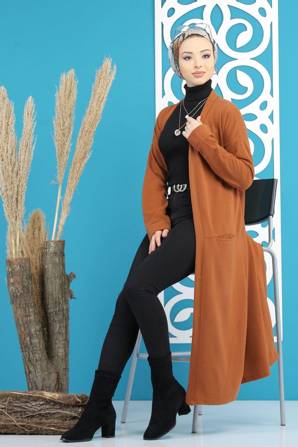 Hırka Siyah  Taba - 7844 TABA