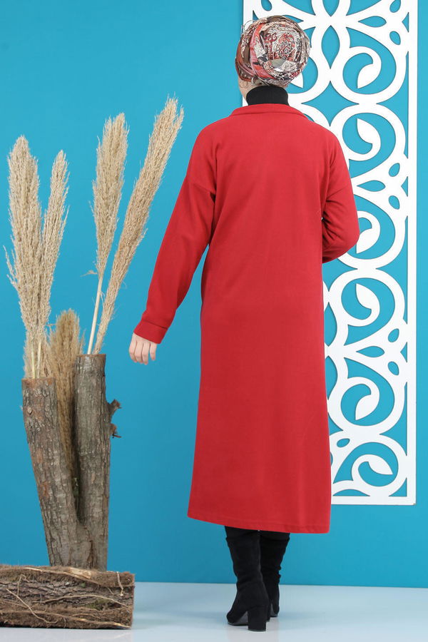 Hırka Siyah  Bordo - 7844