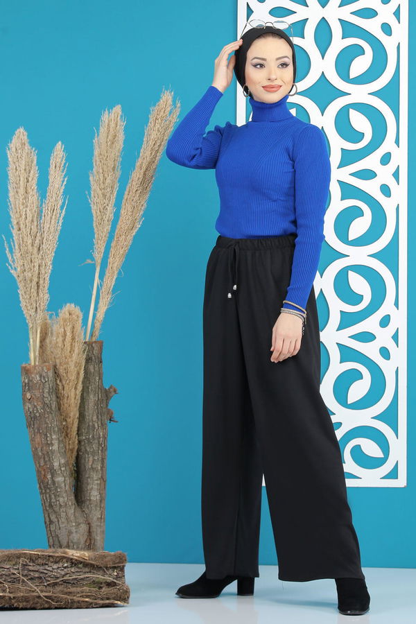 Petek Bol Paça Pantolon Siyah - 02 7669 Siyah - 7669 SİYAH