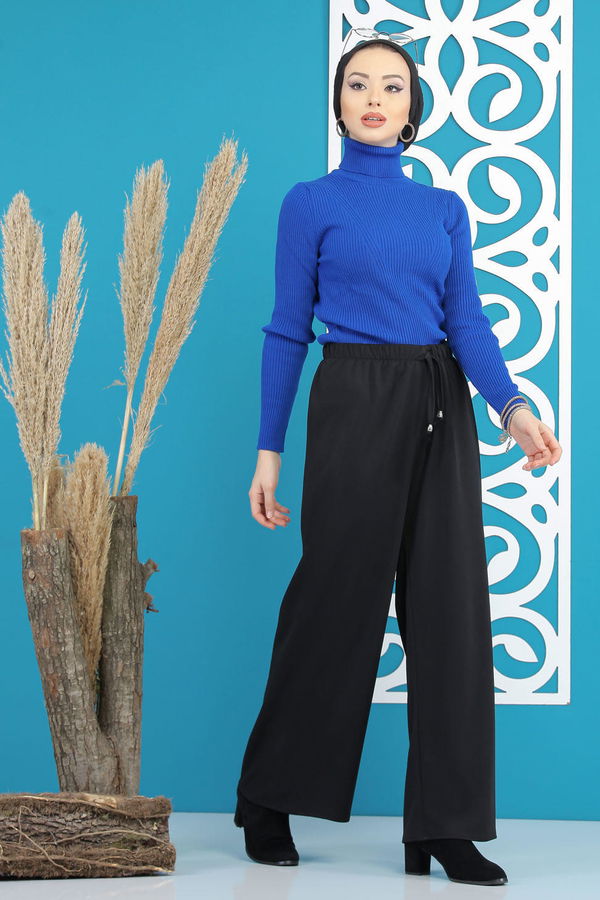 Petek Bol Paça Pantolon Siyah - 02 7669 Siyah - 7669 SİYAH