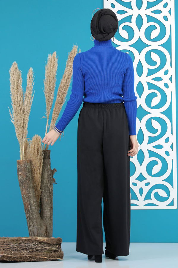 Petek Bol Paça Pantolon Siyah - 02 7669 Siyah - 7669 SİYAH