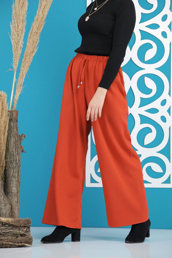 Petek Bol Paça Pantolon Kiremit - 02 7669 Kiremit - 7669 KİREMİT
