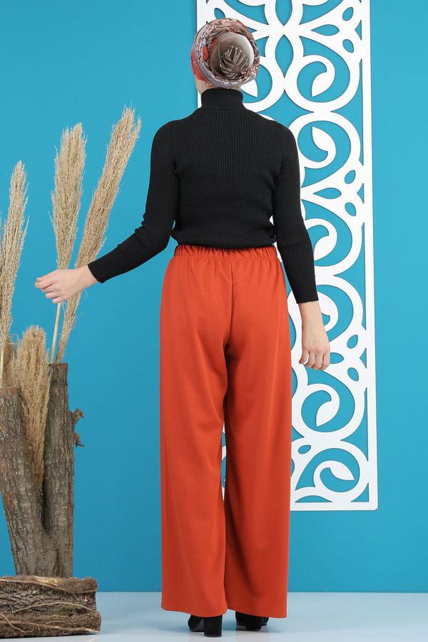 Petek Bol Paça Pantolon Kiremit - 02 7669 Kiremit - 7669 KİREMİT