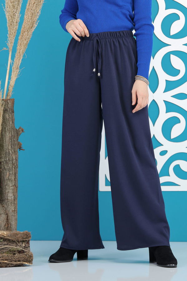 Petek Bol Paça Pantolon Lacivert - 02 7669 Lacivert - 7669 LACİVERT