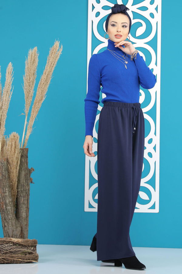 Petek Bol Paça Pantolon Lacivert - 02 7669 Lacivert - 7669 LACİVERT