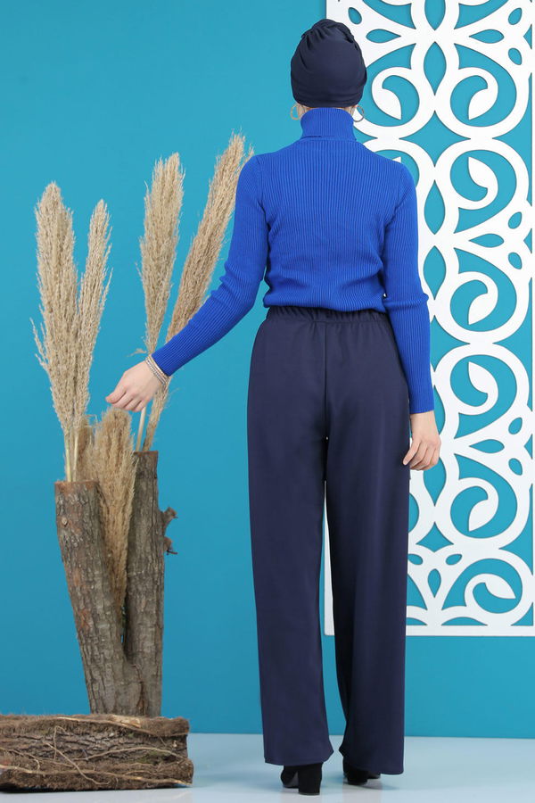 Petek Bol Paça Pantolon Lacivert - 02 7669 Lacivert - 7669 LACİVERT