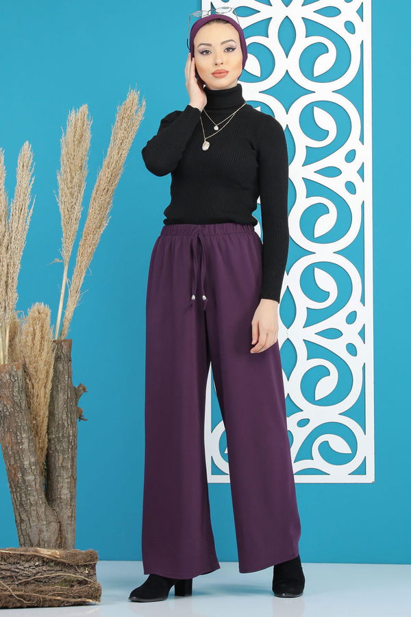 Petek Bol Paça Pantolon Mor - 02 7669 Mor - 7669