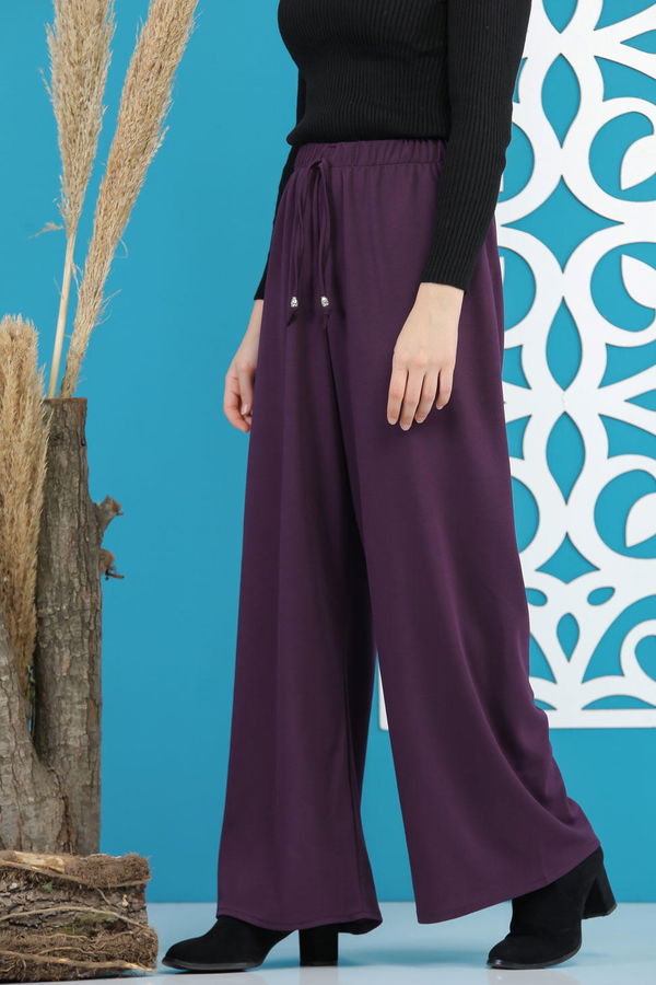 Petek Bol Paça Pantolon Mor - 02 7669 Mor - 7669