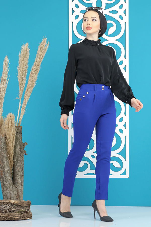 Klasik Pantolon Saks - 02 7603 Mavi - 7603 MAVİ