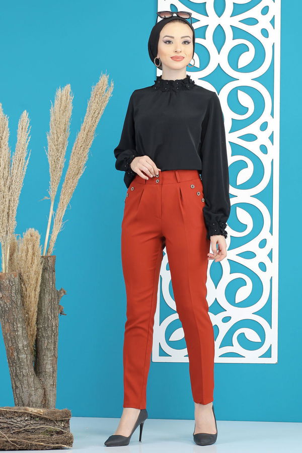 Klasik Pantolon Kiremit - 02 7603 Kiremit - 7603 KİREMİT
