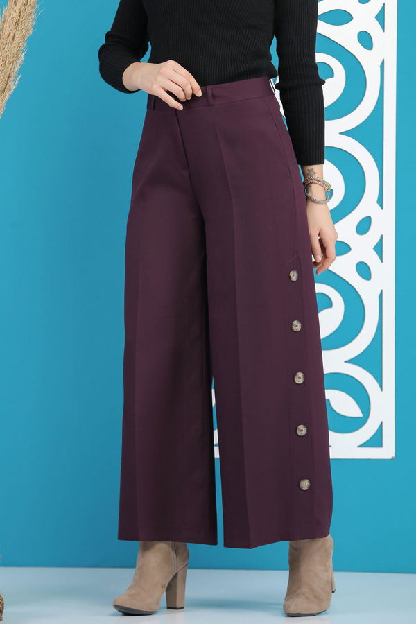 Bol Paça Pantolon Mürdüm - 02 7394 Mürdüm - 7394 MÜRDÜM