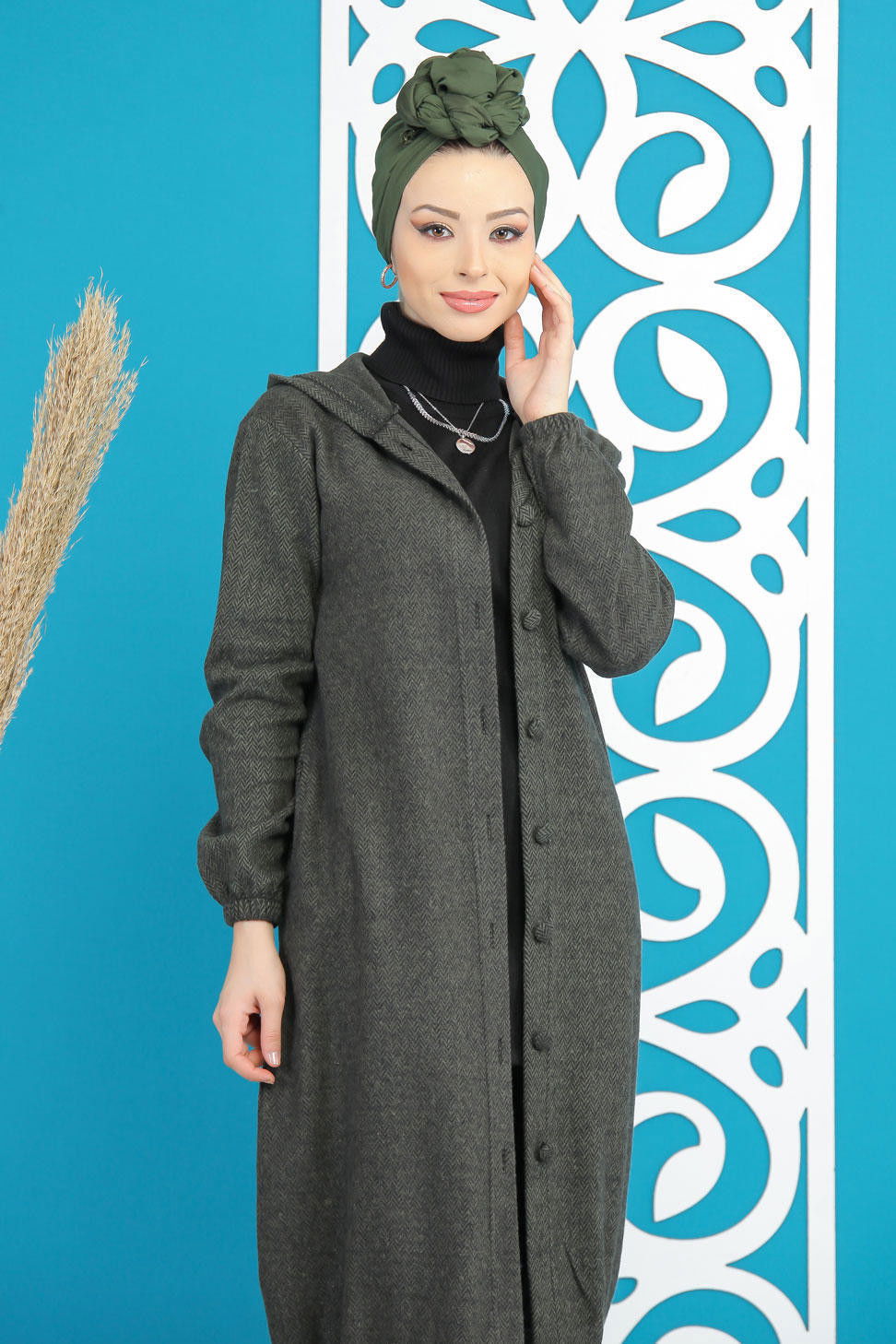 Kapşonlu Kap Haki  Haki - 7868 HAKİ