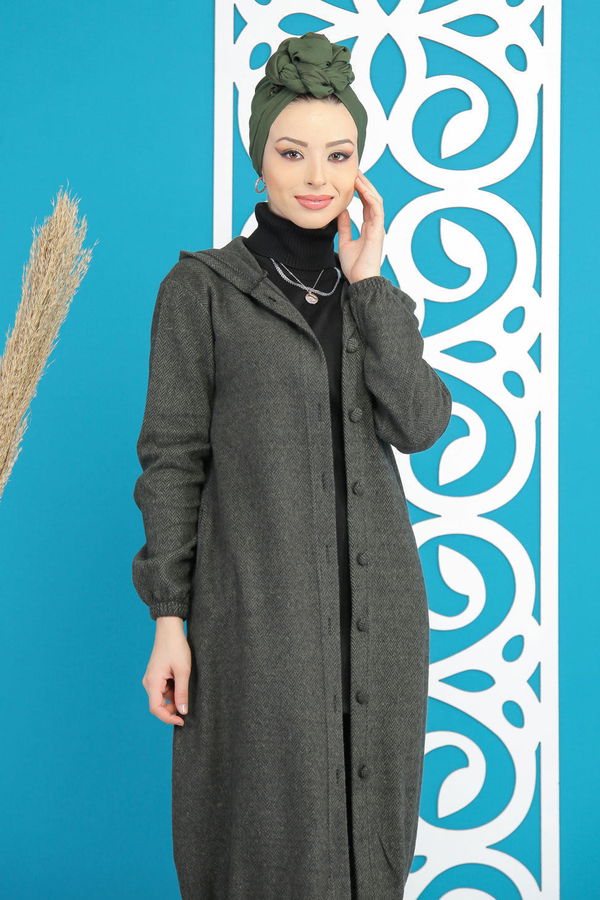 Kapşonlu Kap Haki  Haki - 7868 HAKİ