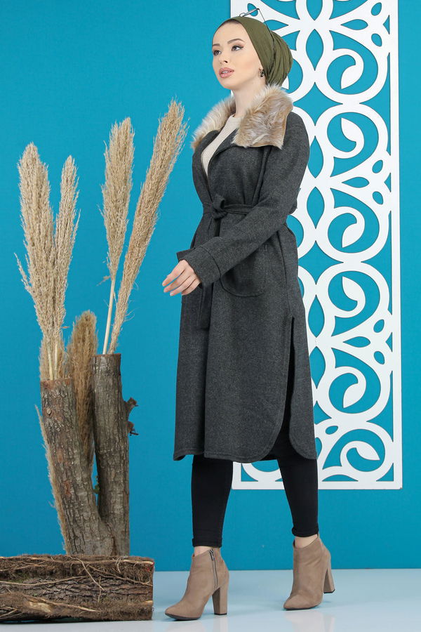 Kürklü Hırka Haki  Haki - 7896 HAKİ