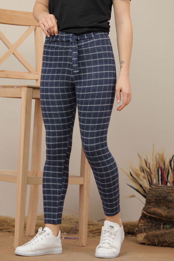 Kareli Pantolon Lacivert  Lacivert - 7958 LACİVERT