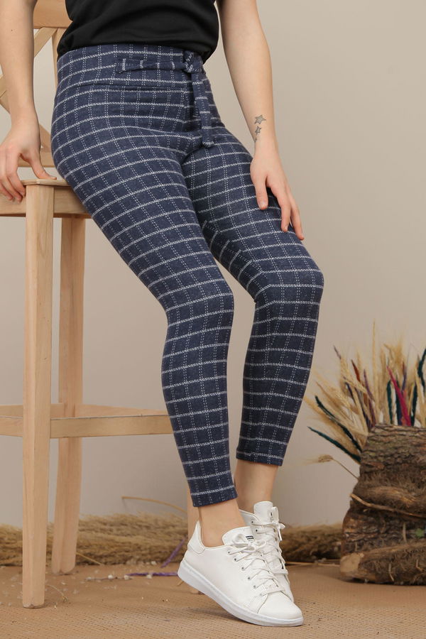 Kareli Pantolon Lacivert  Lacivert - 7958 LACİVERT