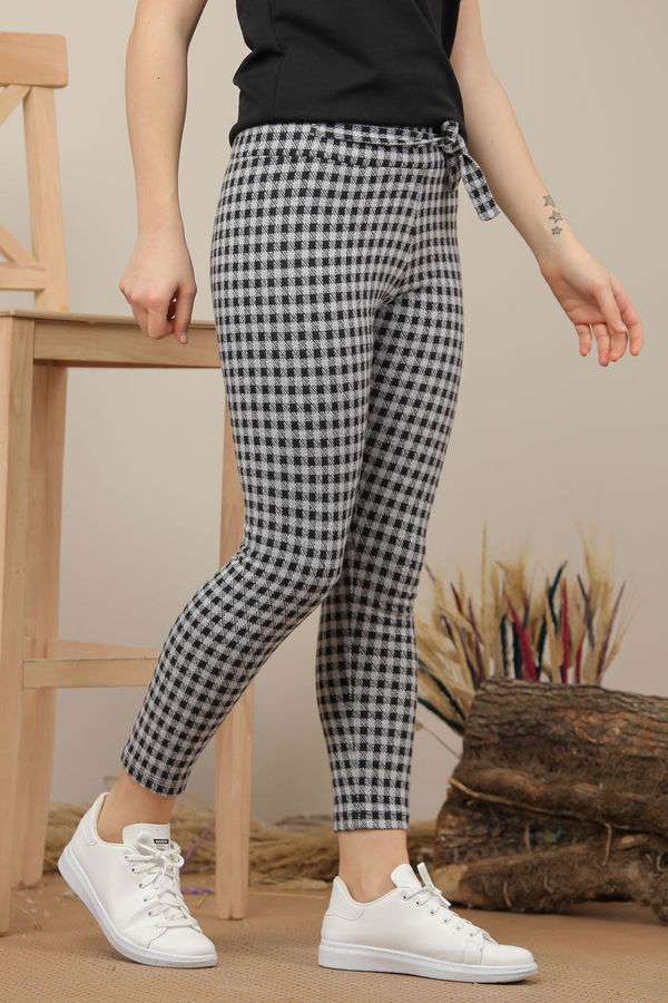 Ekose Pantolon Siyah Beyaz - 7961 Siyah - 7961 SİYAH